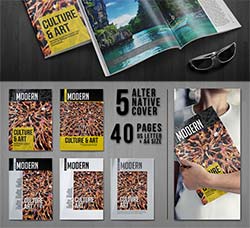 indesign模板－商业杂志(40页/通用型)：Modern Magazine
